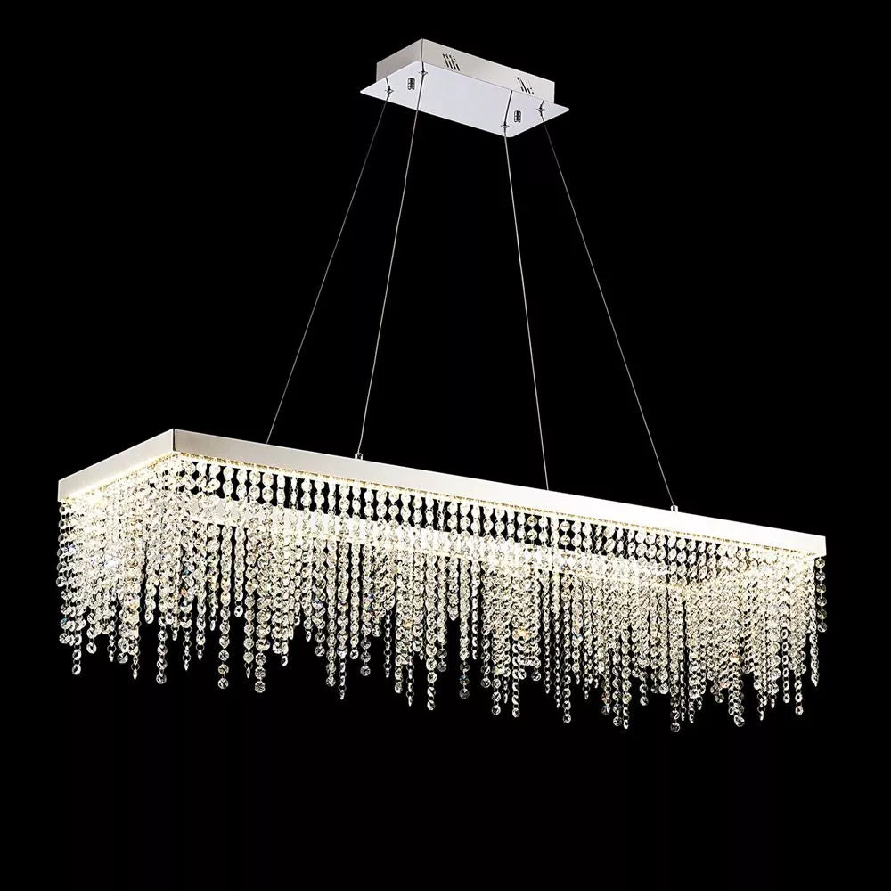 Dimmable Diyas Bano Rectangular Pendant, 40W LED, 4000K Polished Chrome, IL32864