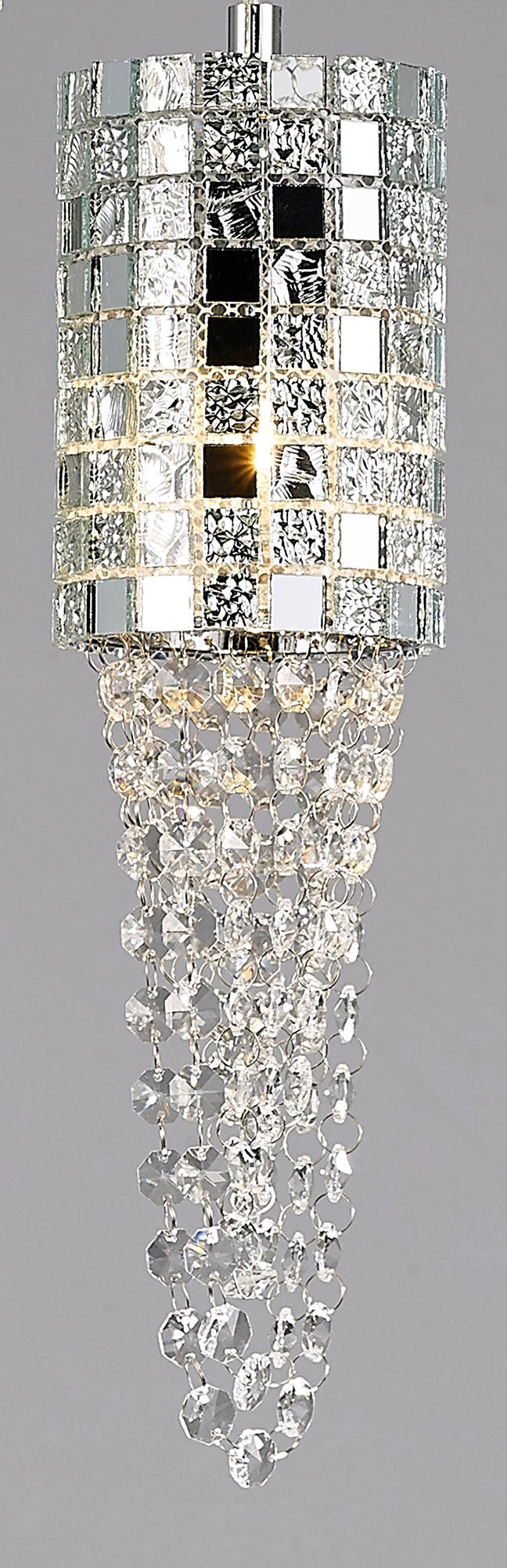 Camden Pendant 3 Light G9 Round Polished Chrome Mosaic Glass Crystal Diyas IL31624