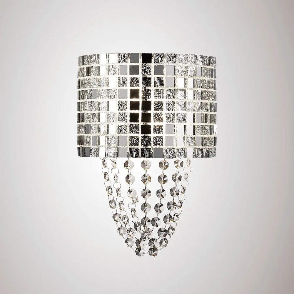 Camden Wall Lamp 2 Light G9 Polished Chrome Mosaic Glass Crystal Diyas IL31620