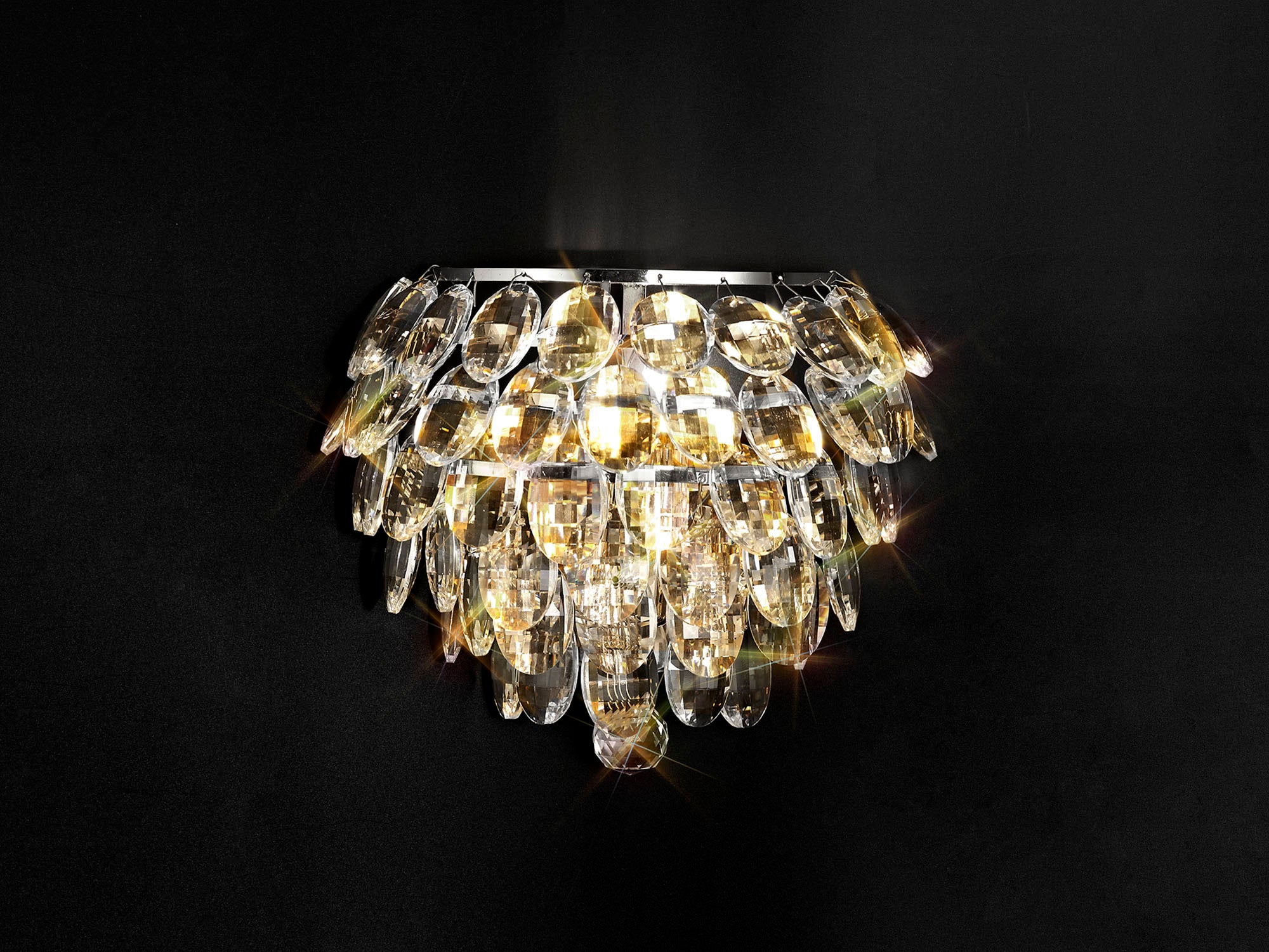 Diyas Coniston IL32806 Polished Chrome Frame Crystal Single Wall Light