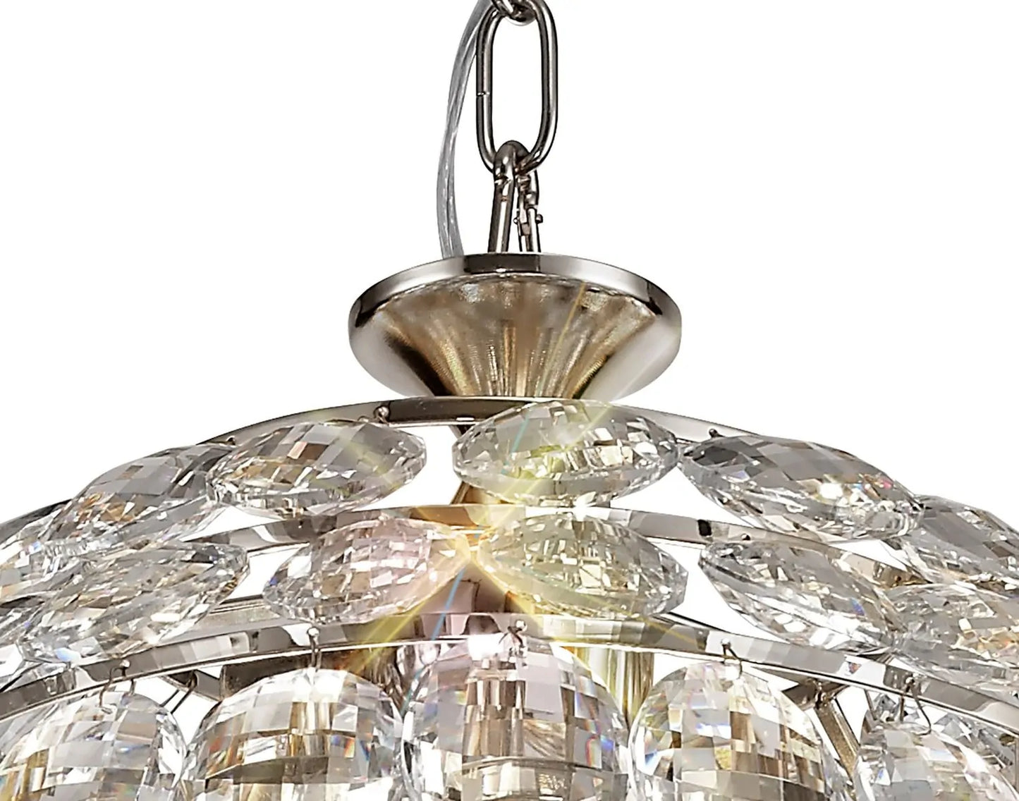 Coniston IL32800 Crystal 3 Light Small Pendant with Polished Chrome Frame by Diyas