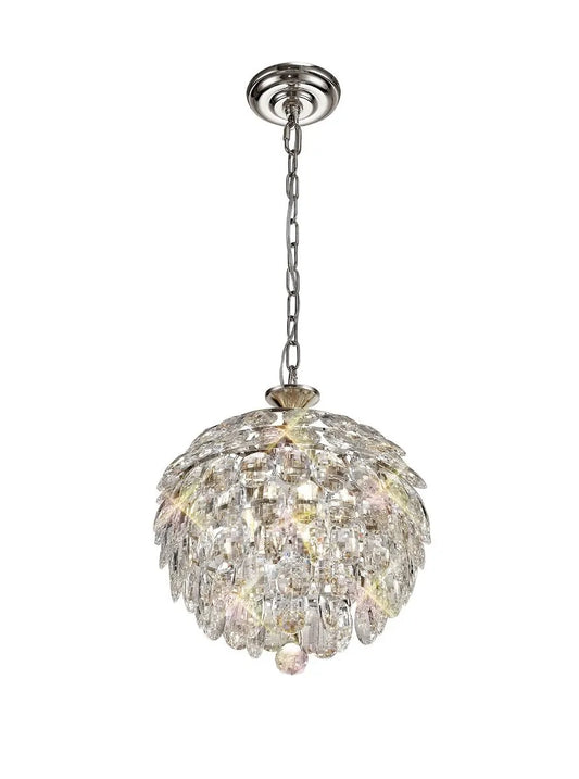 Coniston IL32800 Crystal 3 Light Small Pendant with Polished Chrome Frame by Diyas