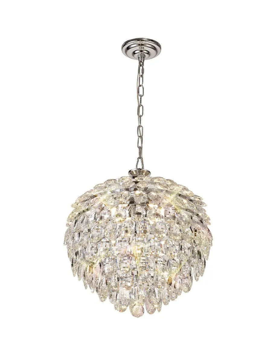 Coniston IL32801 Crystal 6 Light Medium Pendant with Polished Chrome Frame by Diyas