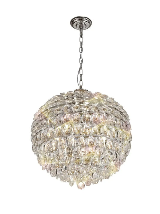 Crystal 9 Light Large Pendant Polished Chrome Frame Diyas Coniston IL32802