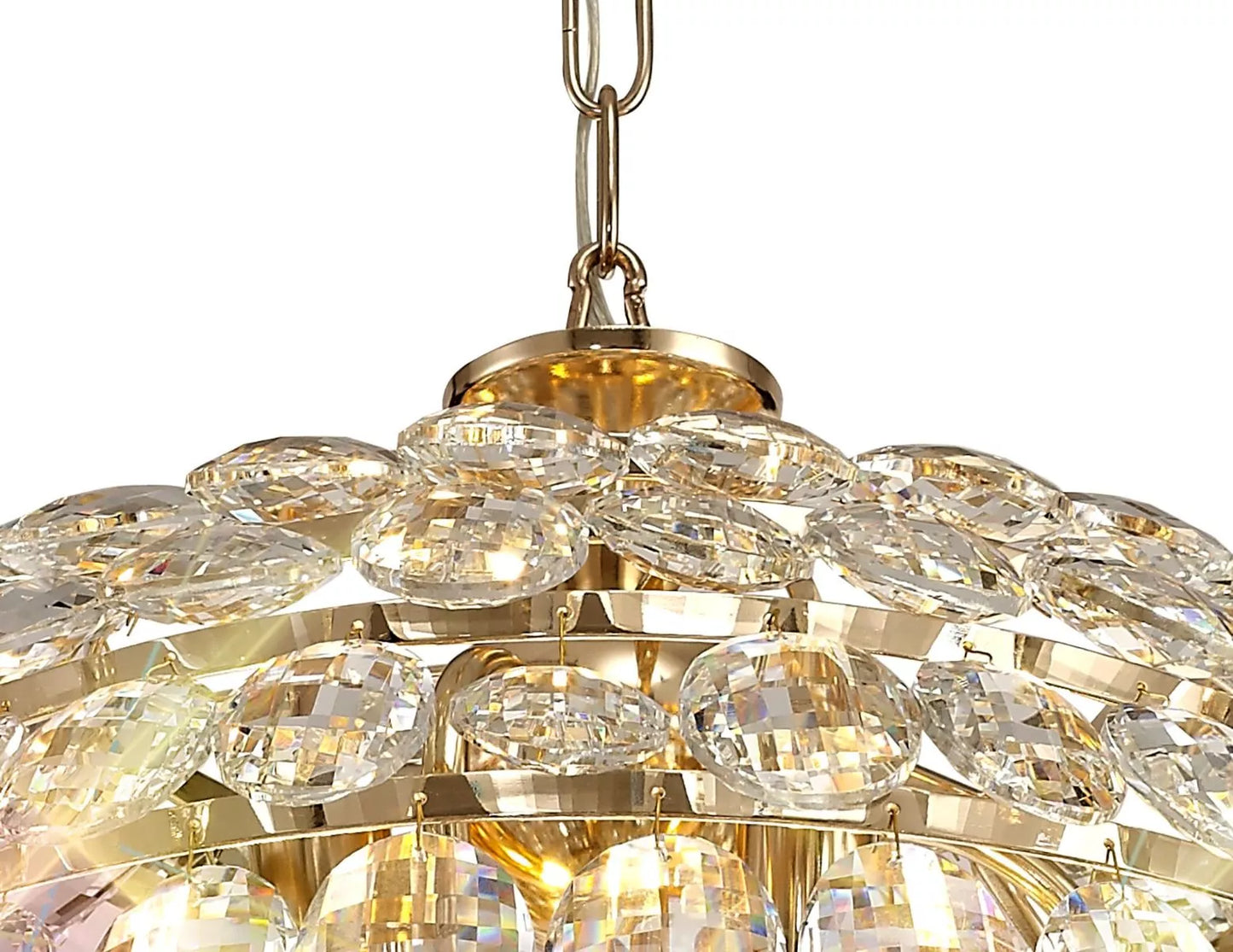 Crystal 6 Light Medium Pendant Gold Frame Diyas Coniston IL32804
