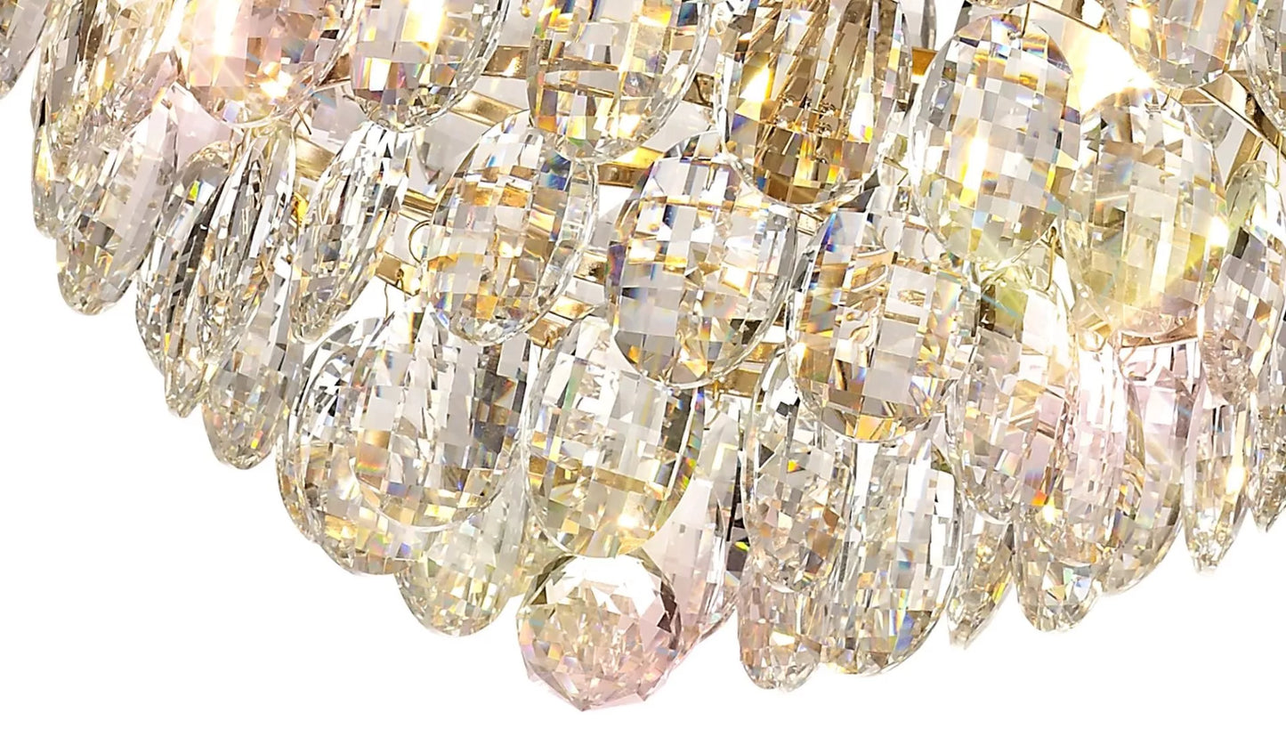 Crystal 6 Light Medium Pendant Gold Frame Diyas Coniston IL32804
