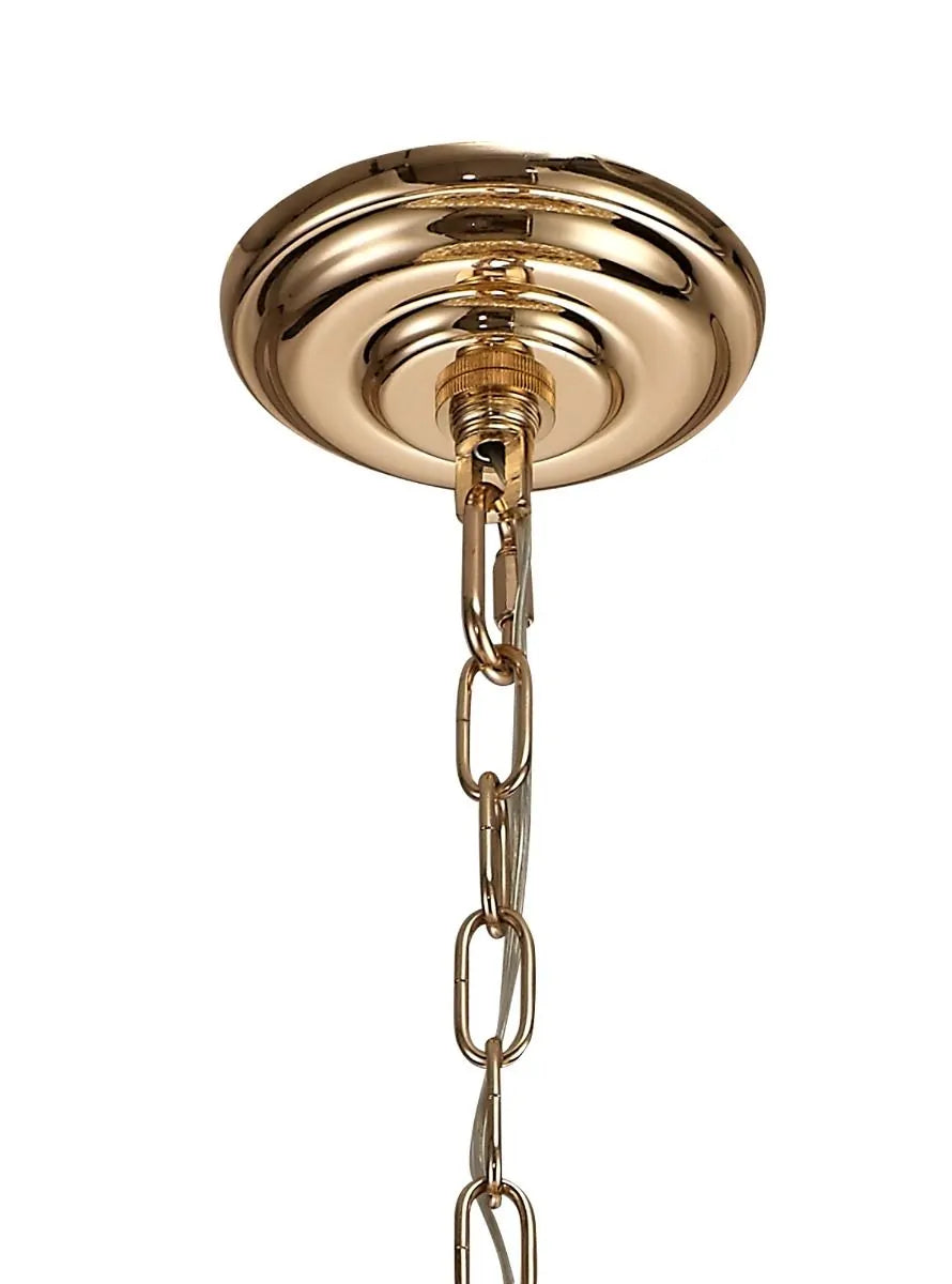 Crystal 9 Light Large Pendant Gold Frame Diyas Coniston IL32805