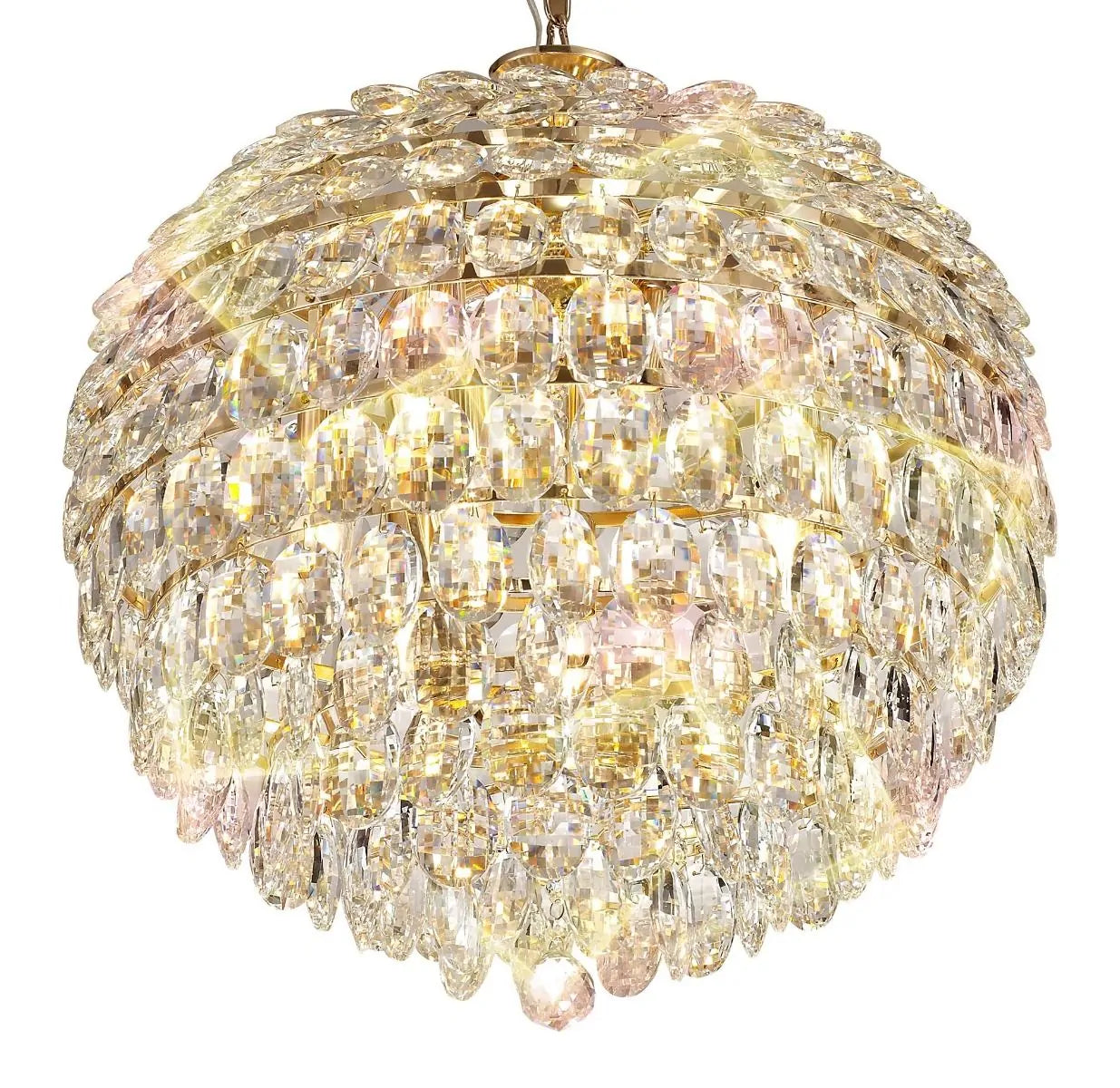 Crystal 9 Light Large Pendant Gold Frame Diyas Coniston IL32805