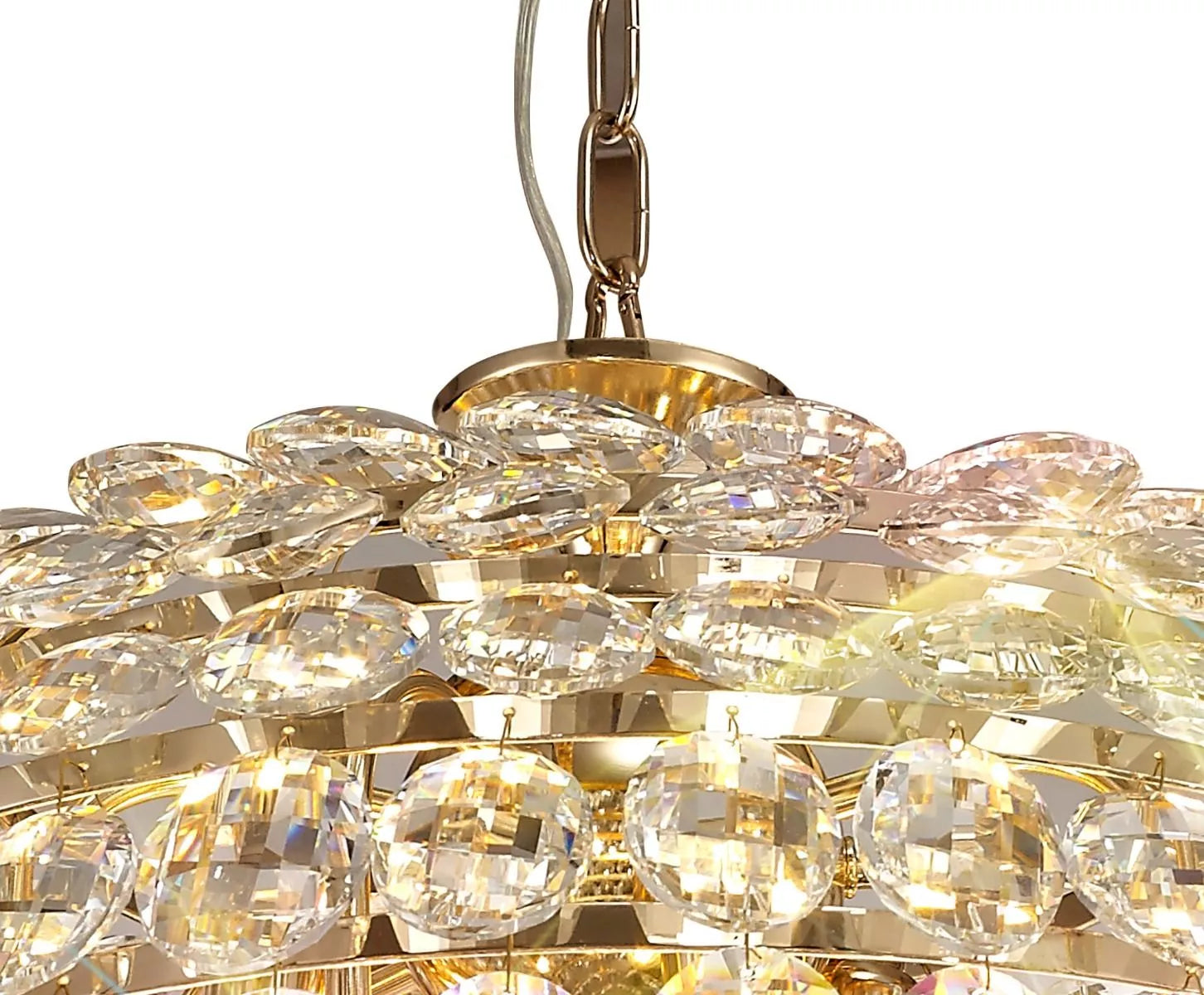 Crystal 9 Light Large Pendant Gold Frame Diyas Coniston IL32805