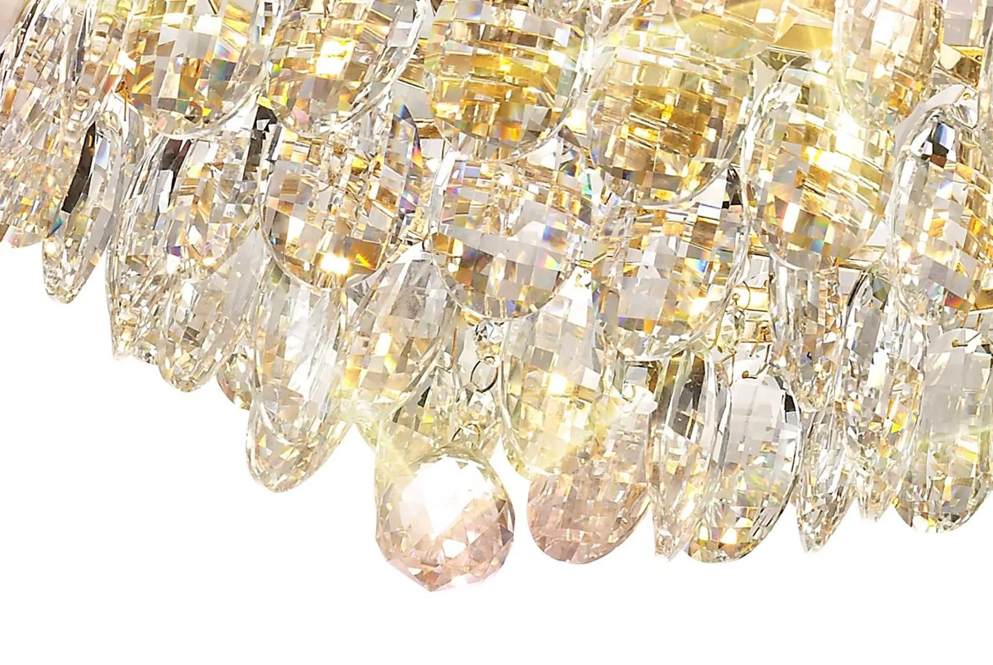 Crystal 9 Light Large Pendant Gold Frame Diyas Coniston IL32805