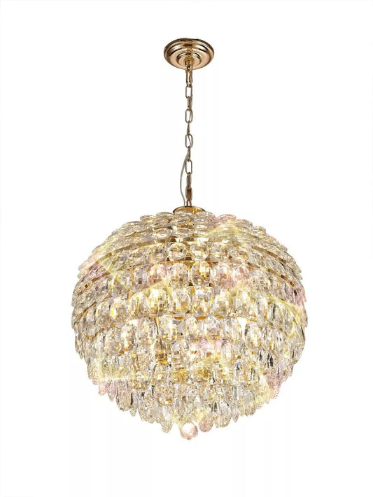 Crystal 9 Light Large Pendant Gold Frame Diyas Coniston IL32805