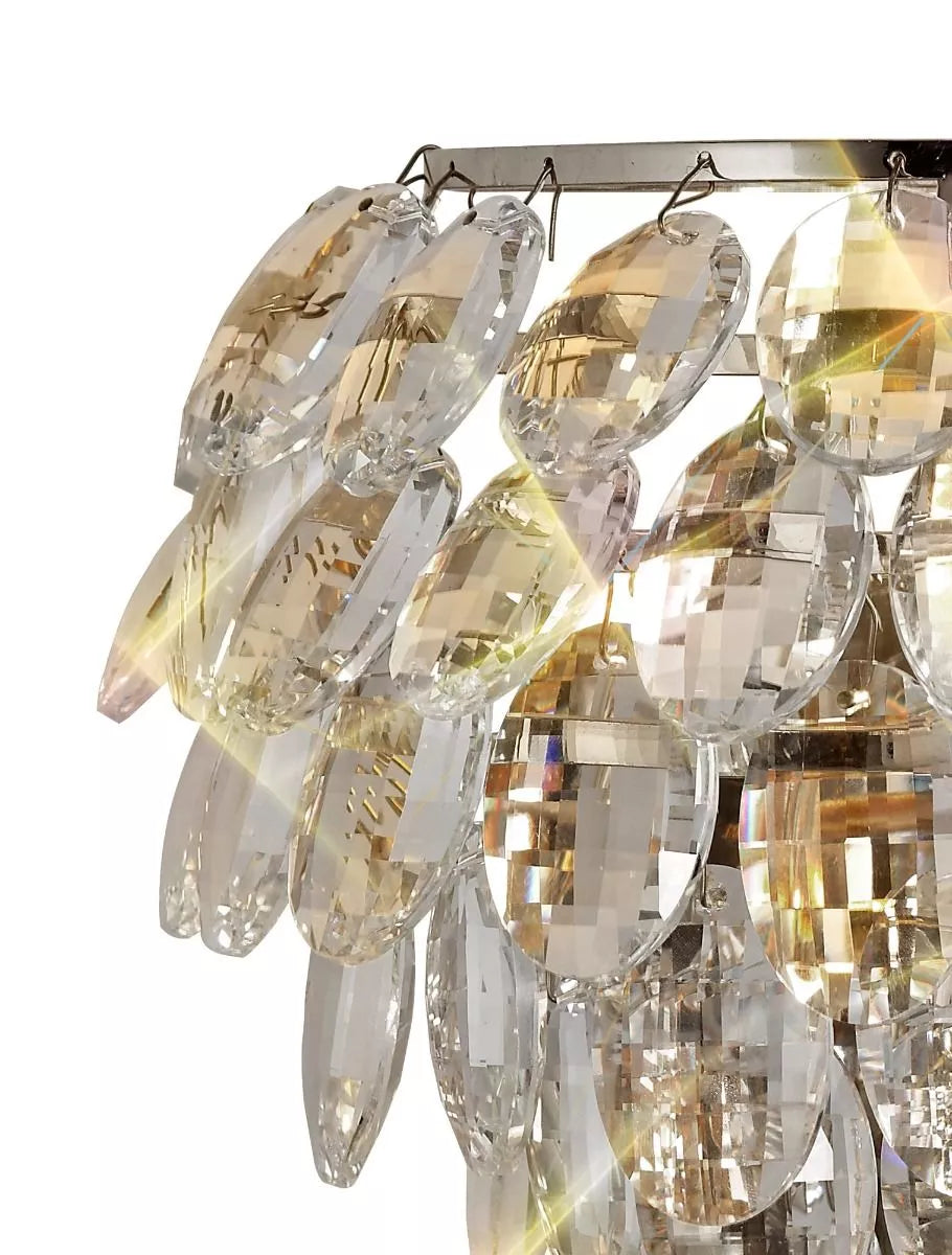 Diyas Coniston IL32806 Polished Chrome Frame Crystal Single Wall Light