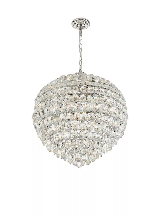 Coniston IL32808 Crystal 12 Light Ceiling Pendant with Polished Chrome Frame by Diyas