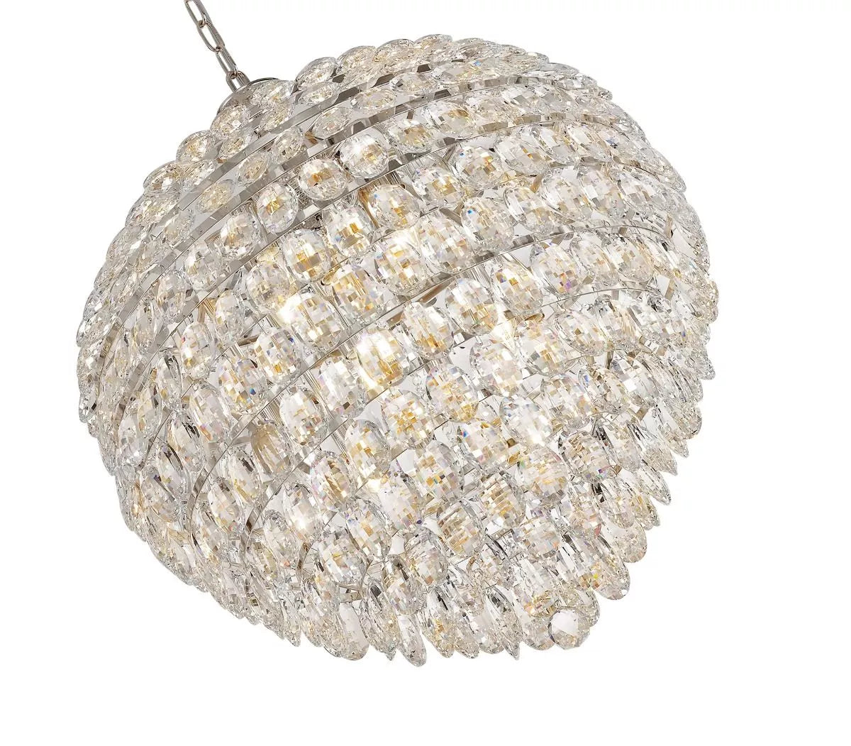 Coniston IL32808 Crystal 12 Light Ceiling Pendant with Polished Chrome Frame by Diyas