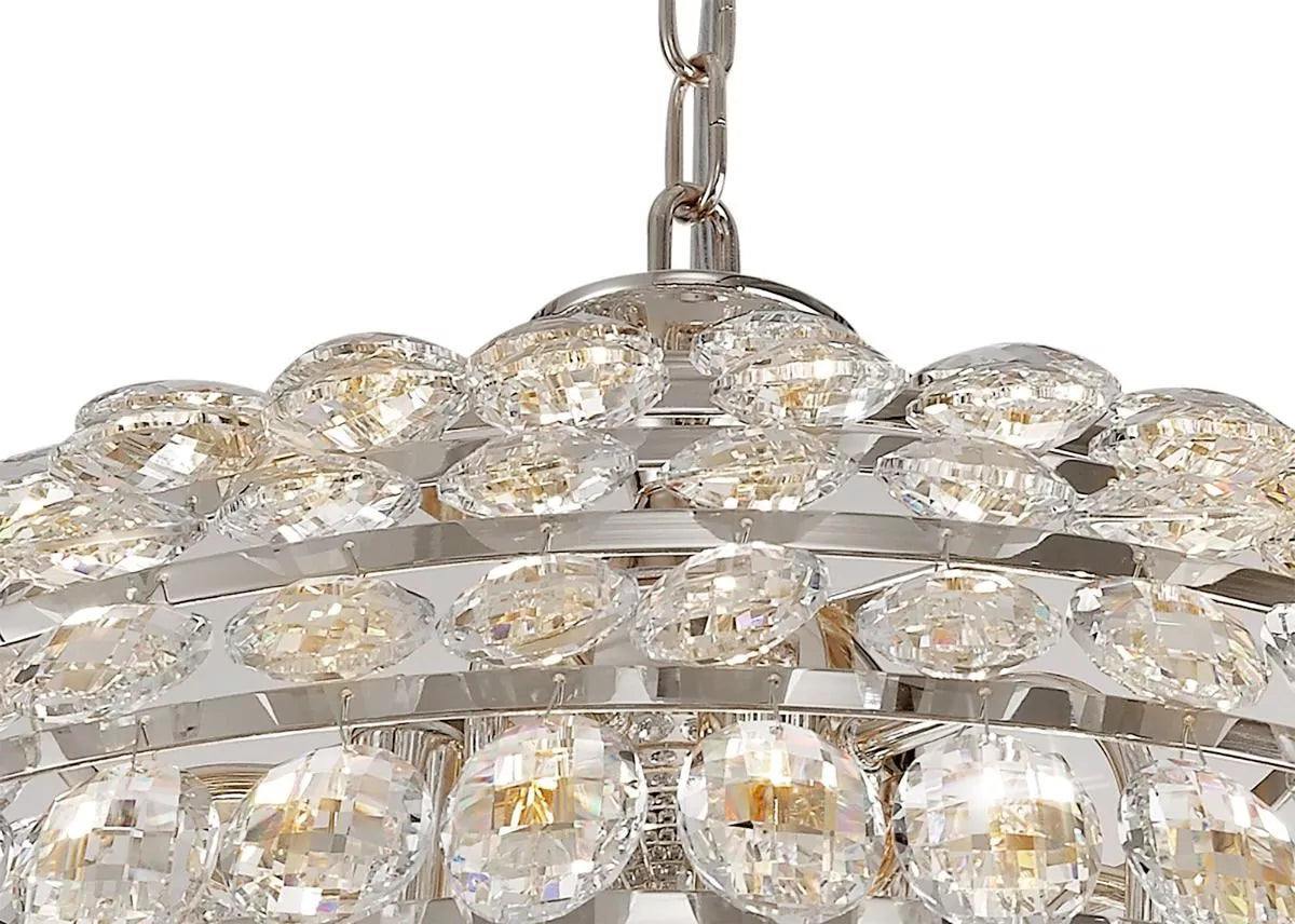 Coniston IL32808 Crystal 12 Light Ceiling Pendant with Polished Chrome Frame by Diyas