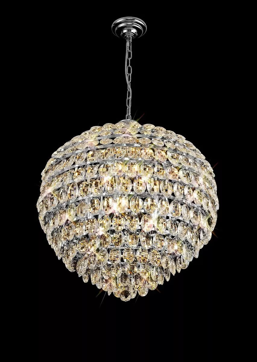 Coniston IL32808 Crystal 12 Light Ceiling Pendant with Polished Chrome Frame by Diyas