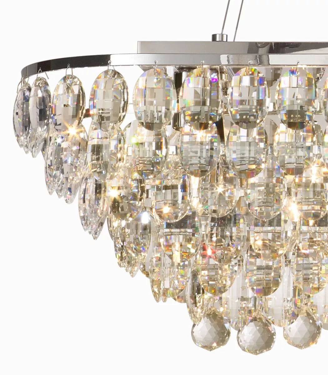 Coniston Linear Bar Pendant 14 Light Polished Chrome/Crystal by Diyas IL32822