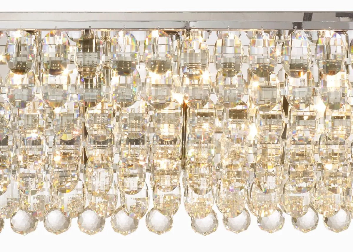 Coniston Linear Bar Pendant 14 Light Polished Chrome/Crystal by Diyas IL32822