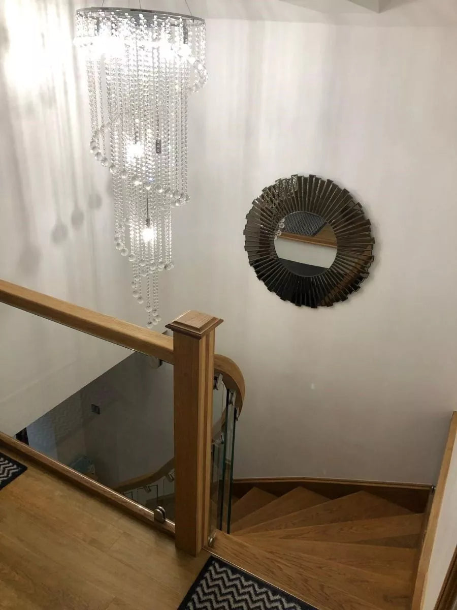 Diyas IL30098 Atla 9 Light Polished Chrome/Crystal Pendant