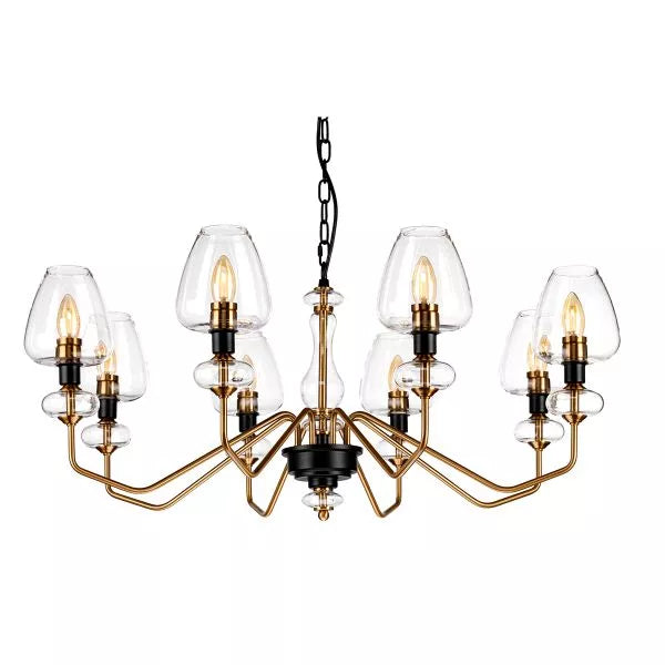 Aged Brass 8-Light Chandelier by Elstead Armand DL-ARMAND8-AB