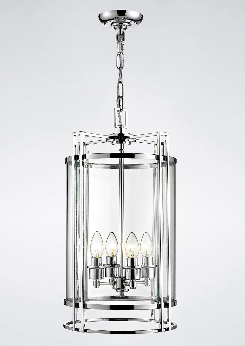 Eaton Pendant Diyas IL31083  4 Light Ceiling Lantern Polished Chrome Frame