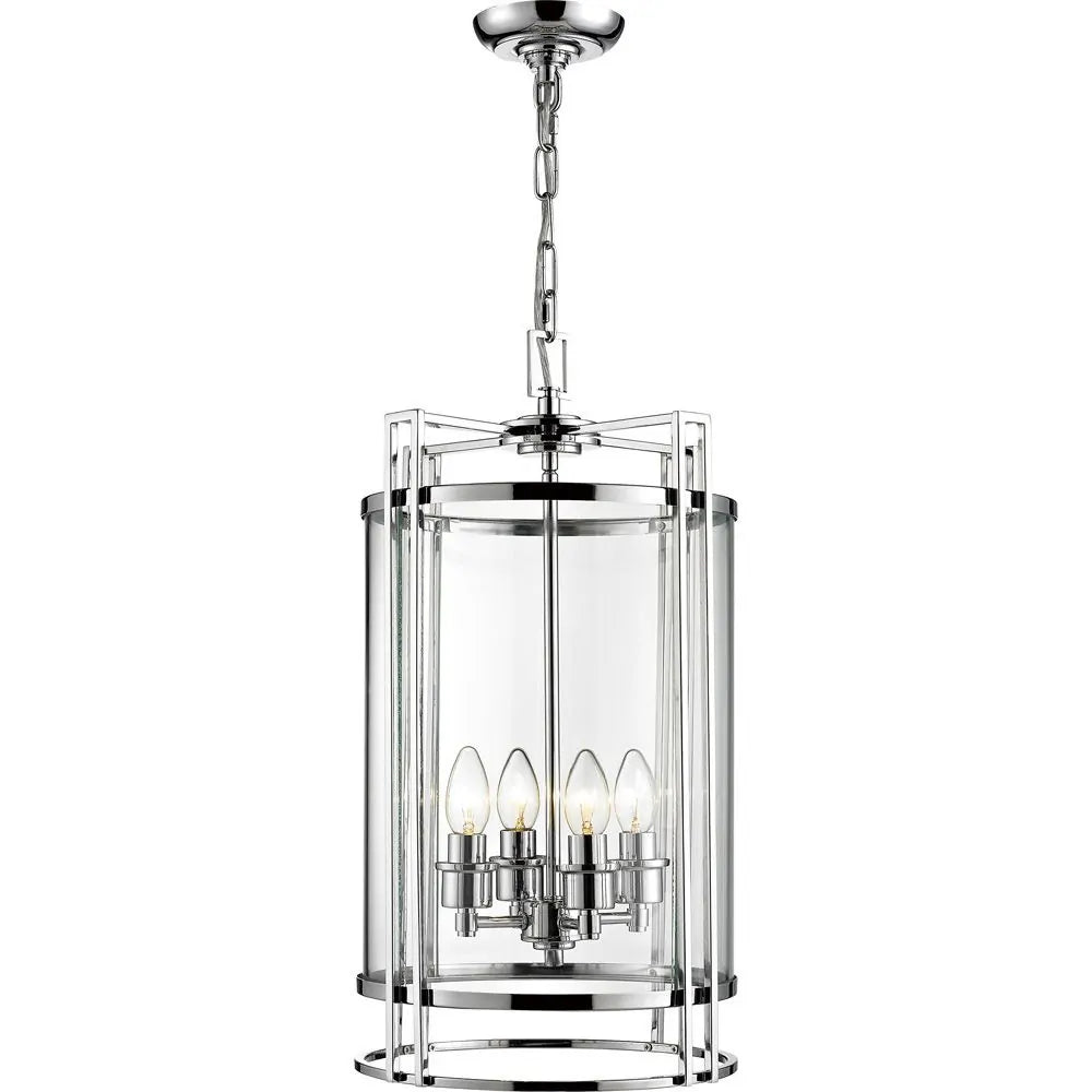 Eaton Pendant Diyas IL31083  4 Light Ceiling Lantern Polished Chrome Frame