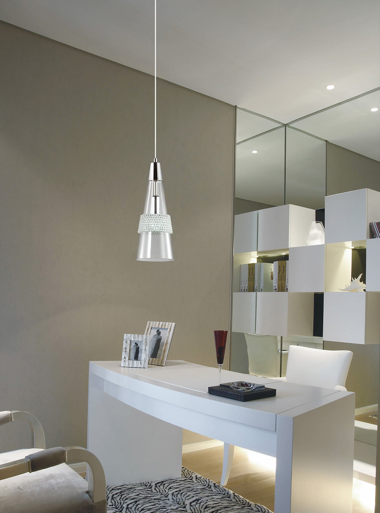 Diyas IL31606 Emilia 3 Light E14 Linear Polished Chrome Crystal Pendant