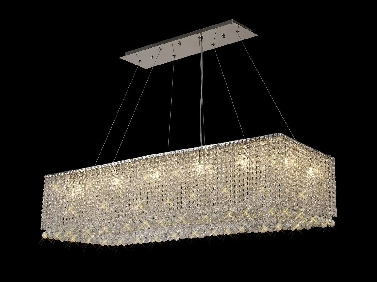 Empire Crystal 14 Light Bar Pendant with Polished Chrome Frame by Diyas IL31733