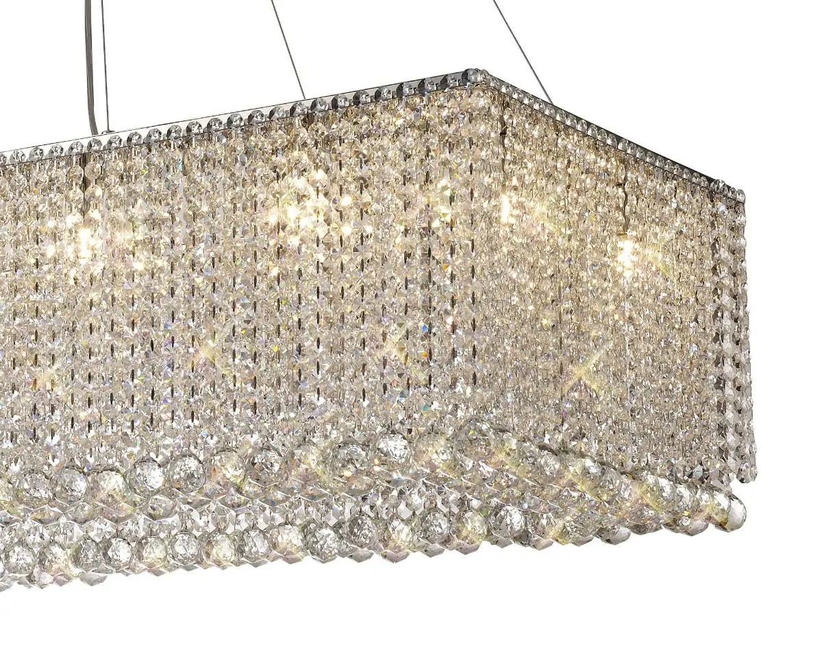 Empire Crystal 14 Light Bar Pendant with Polished Chrome Frame by Diyas IL31733