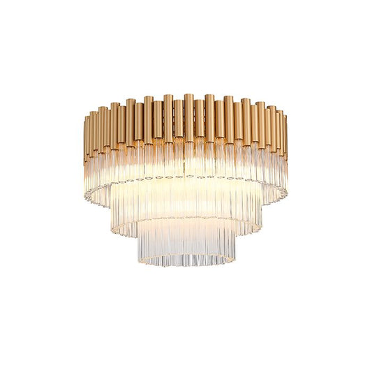 LXHARR050GD7FLUS a LX-Harrogate 7-bulb flush ceiling light in gold
