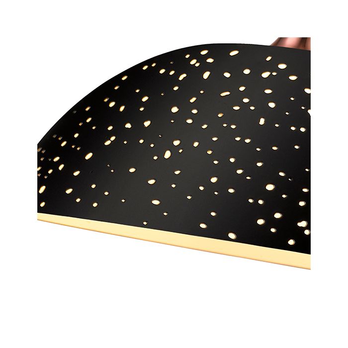 LX-Holborn LXHOLB030BL1PEND 1 Bulb Round Ceiling Pendant Light in Black and Copper