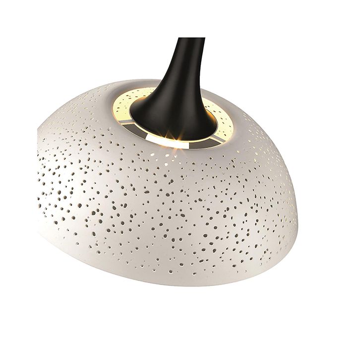 White and matte black LX-Holborn 1 Bulb Round Ceiling Pendant Light  LXHOLB030WH1PEND