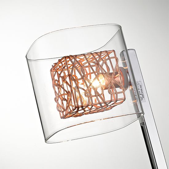Copper Table Lamp with Clear Glass Shade (Holland 1) LXHOLL034CP1TABL