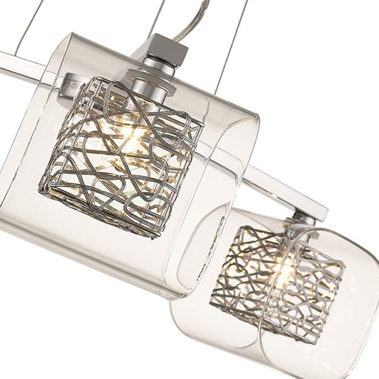 LX-Holland LXHOLL058CH3DECO 3 Clear Glass Shade Bulbs Decorative Ceiling Pendant Light