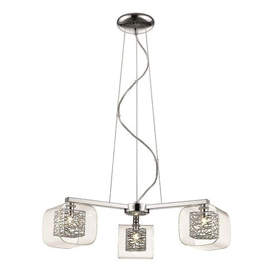 LX-Holland LXHOLL058CH3DECO 3 Clear Glass Shade Bulbs Decorative Ceiling Pendant Light