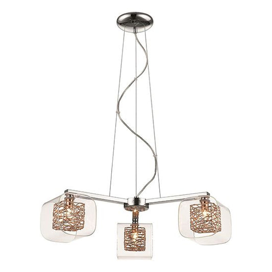 LX-Holland LXHOLL058CP3DECO 3 Clear Glass Shade Bulbs Decorative Ceiling Pendant Light