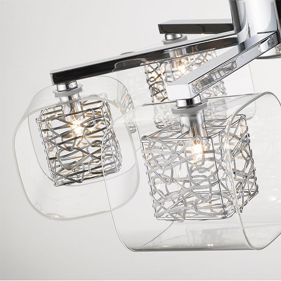 LX-Holland LXHOLL060CH6DECO 6 Clear Glass Shade Bulbs Decorative Ceiling Pendant Light