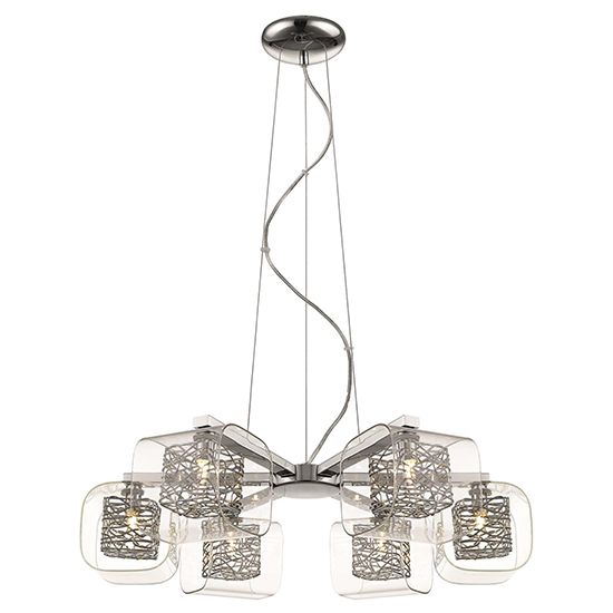 LX-Holland LXHOLL060CH6DECO 6 Clear Glass Shade Bulbs Decorative Ceiling Pendant Light