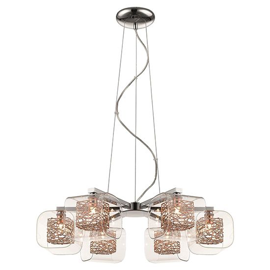 LX-Holland LXHOLL060CP6DECO 6 Clear Glass Shade Bulbs Decorative Ceiling Pendant Light