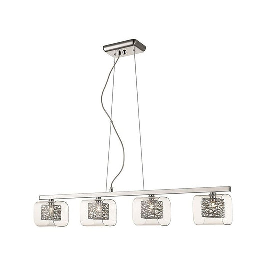 LX-Holland LXHOLL098CH4DECO 4 Clear Glass Shade Bulbs Decorative Ceiling Pendant Light