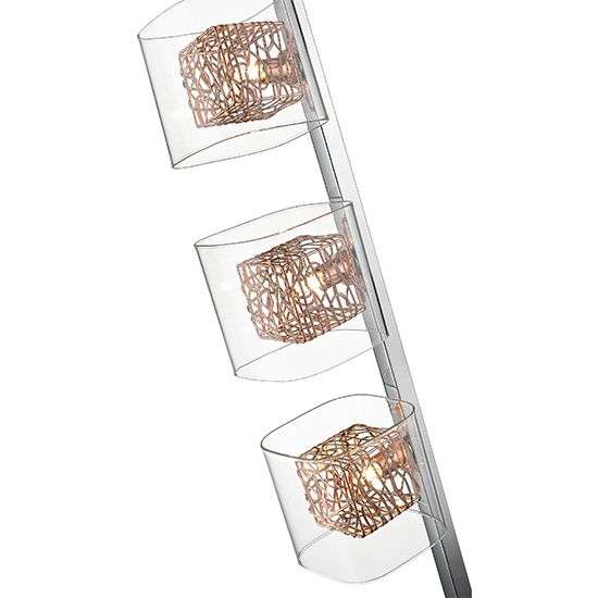 LX-Holland LXHOLL152CP3FLOL 3 Clear Glass Shade Bulbs Floor Lamp