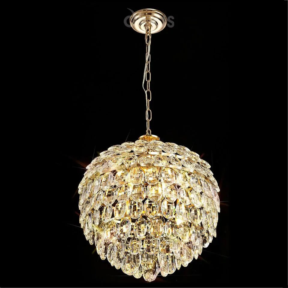 Crystal 6 Light Medium Pendant Gold Frame Diyas Coniston IL32804