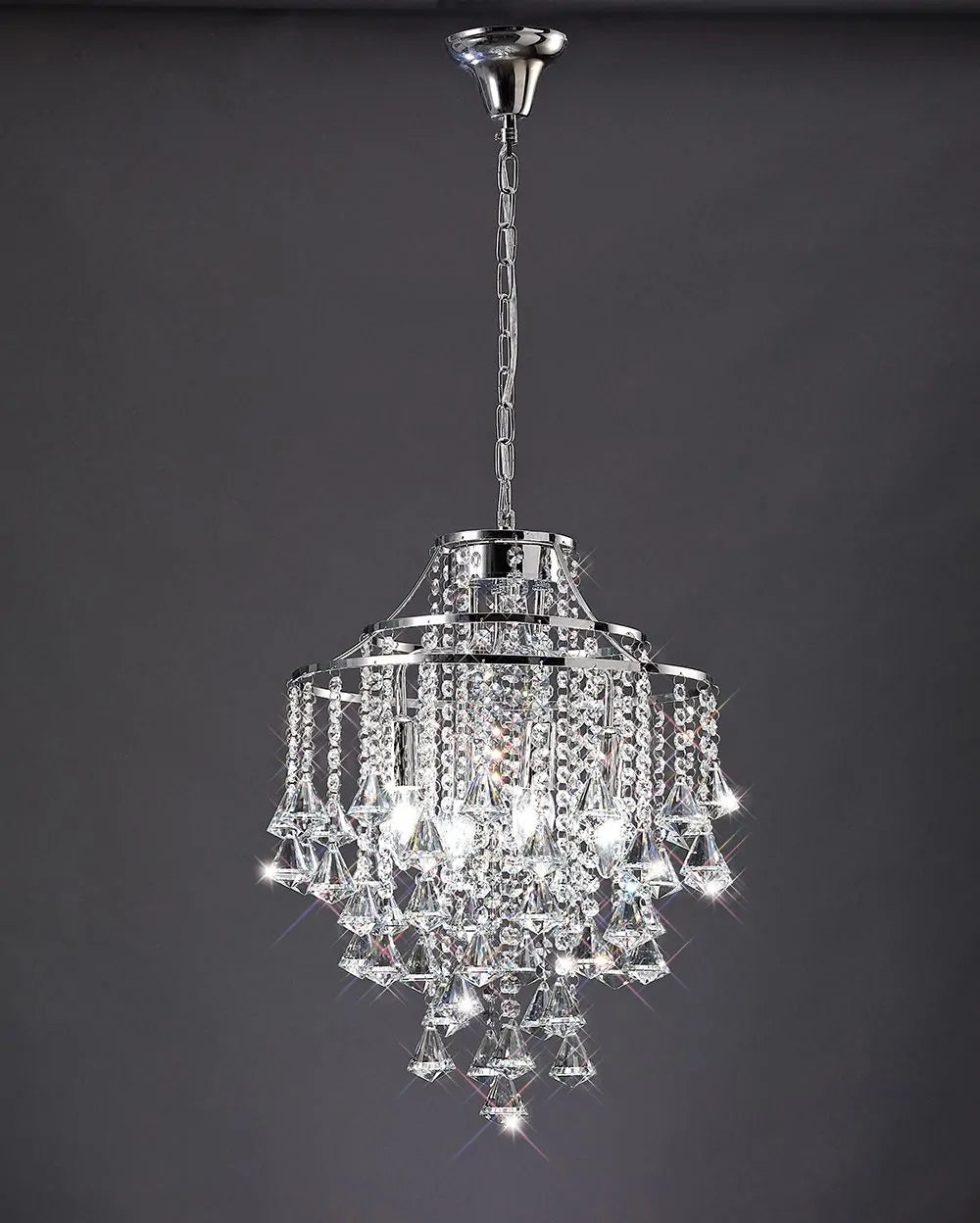Diyas Inina 4 Light Polished Chrome/Crystal Pendant IL30771