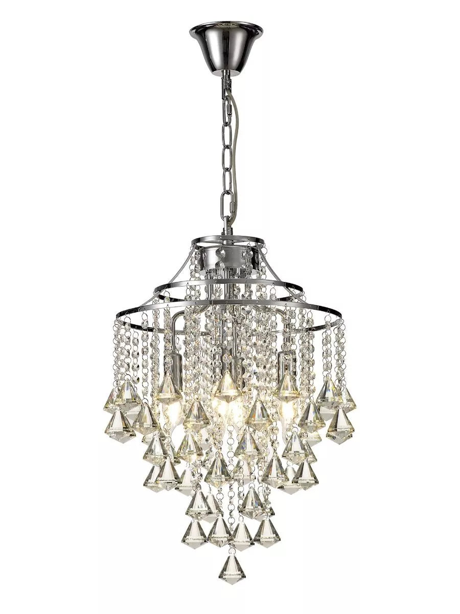 Diyas Inina 4 Light Polished Chrome/Crystal Pendant IL30771