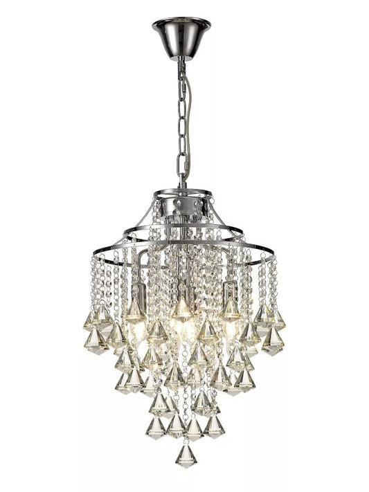 Diyas Inina 4 Light Polished Chrome/Crystal Pendant IL30771
