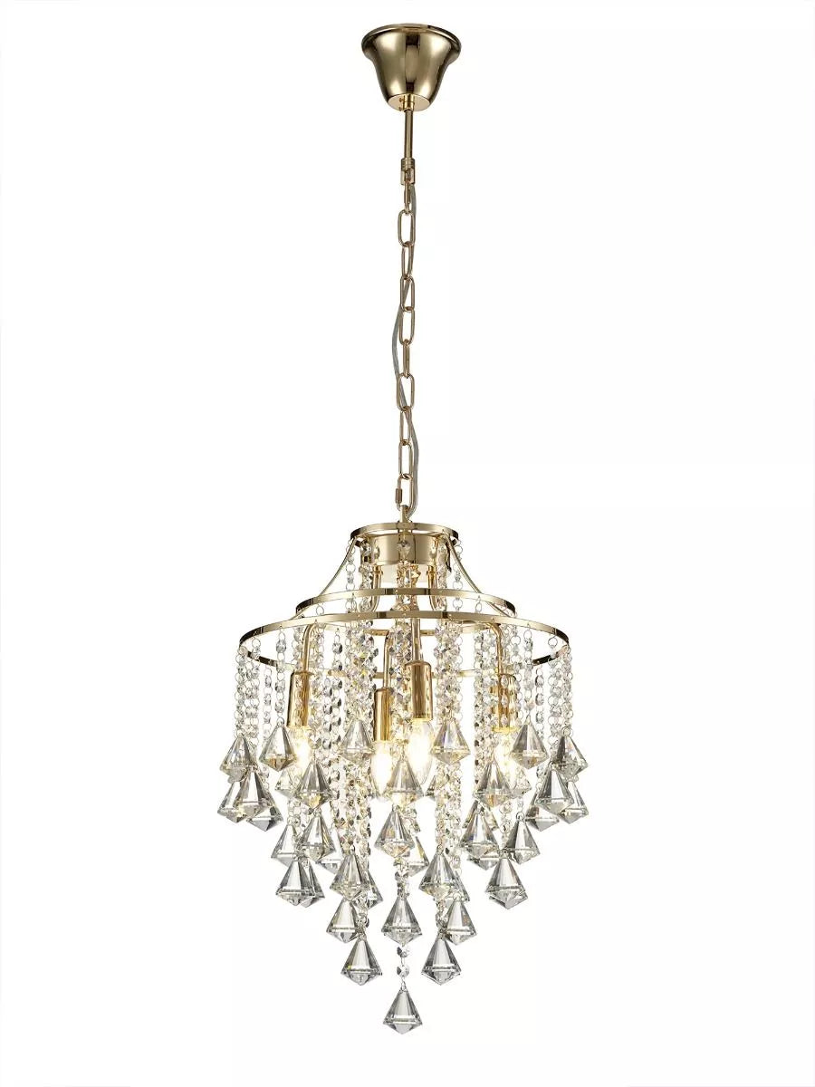 IL32771 Diyas Inina 4 Light Pendant E14 French Gold/Crystal