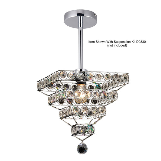 Kudo Crystal Pyramid Polished Chrome/Crystal Non-Electric Shade Only