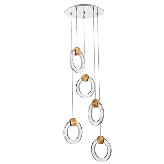 LX-Linton LXLINT030GD5DECO 5 Spherical Shaped Glass Decorative Ceiling Pendant Light