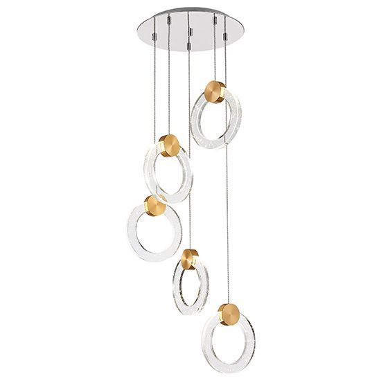 LX-Linton LXLINT030GD5DECO 5 Spherical Shaped Glass Decorative Ceiling Pendant Light