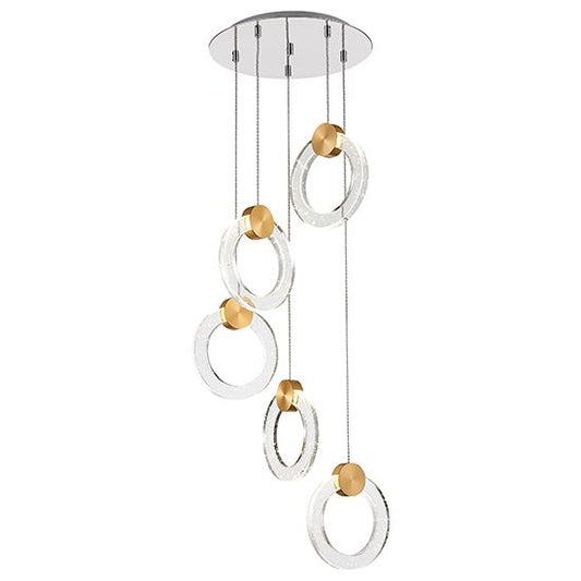 LX-Linton LXLINT030GD5DECO 5 Spherical Shaped Glass Decorative Ceiling Pendant Light